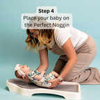 Ergonomic contoured baby mattress from The Perfect Noggin with a specialised recessed center for healthy skull development.