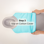 Ergonomic contoured baby mattress from The Perfect Noggin with a specialized recessed center for healthy skull development.