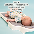 Ergonomic contoured baby mattress from The Perfect Noggin with a specialized recessed center for healthy skull development.