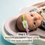 Ergonomic contoured baby mattress from The Perfect Noggin with a specialized recessed center for healthy skull development.